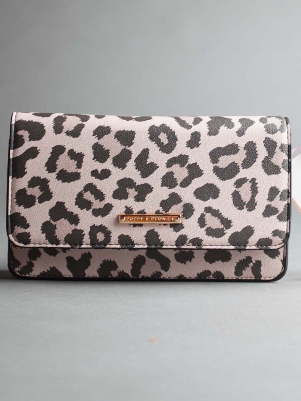 Poppy & Peonies Leopard Pink Crossbody Clutch